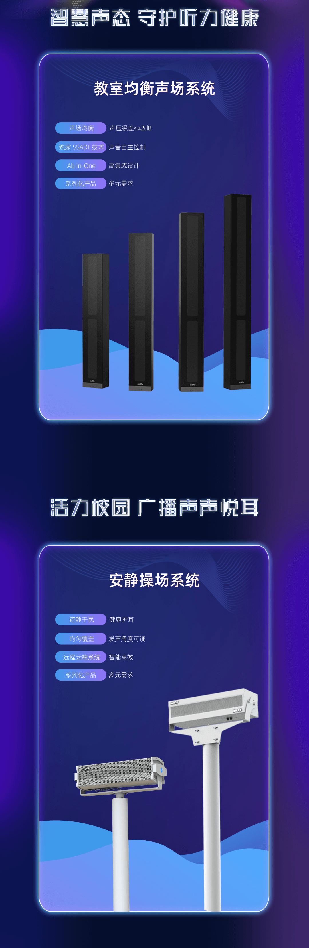 操場定向音箱，教室音響均衡擴聲