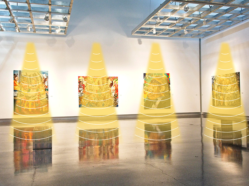 畫廊壁掛安裝定向音箱