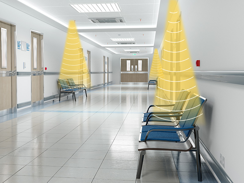 醫院喇叭，聲音分區示意圖